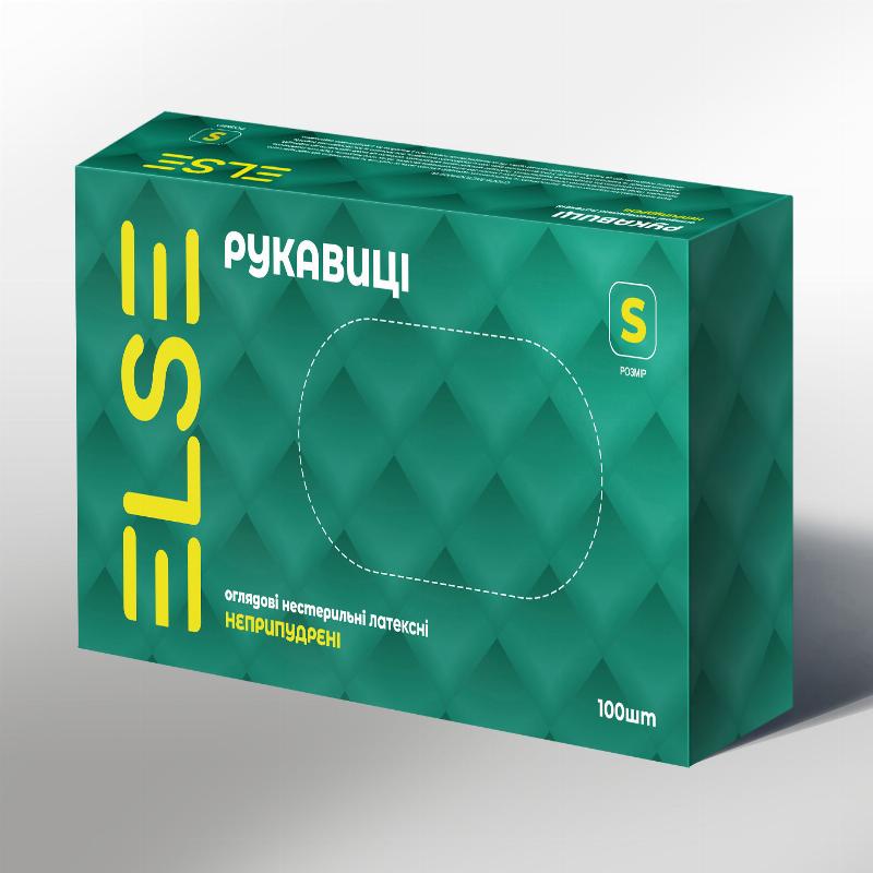 Рукавички латексні оглядові неприпудрені нестерильні ElseTM, розмір S